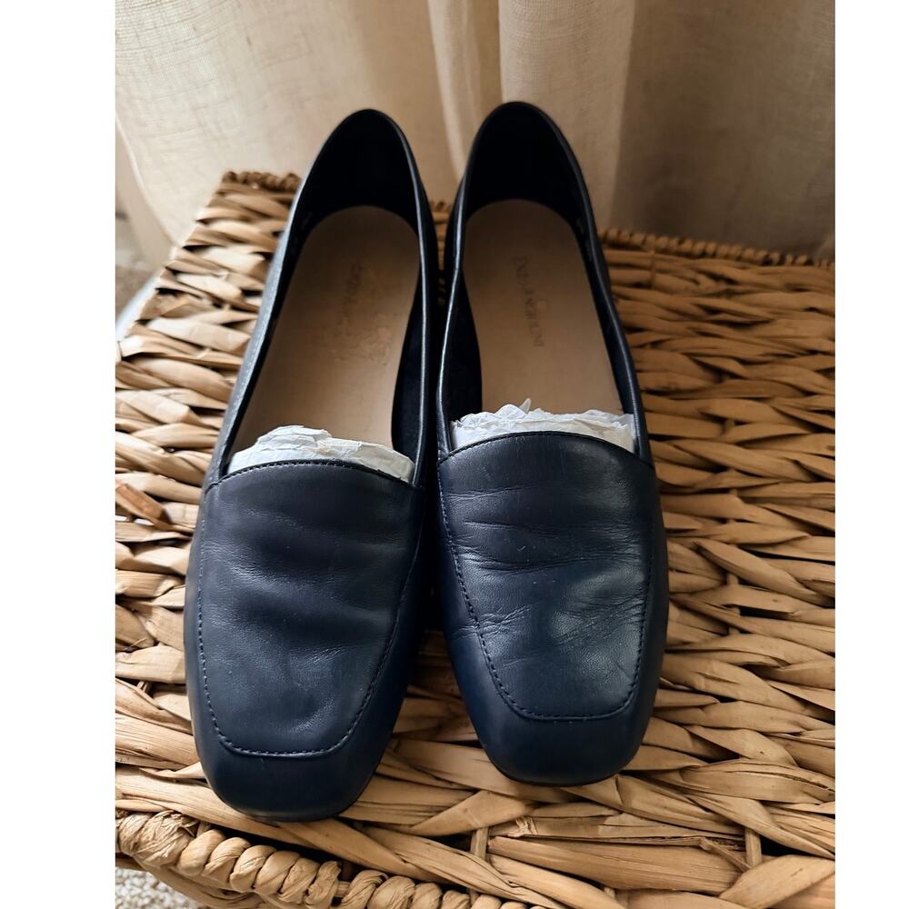 Enzo Angelini Navy square toe leather flat 7 liberty - Picture 2 of 7
